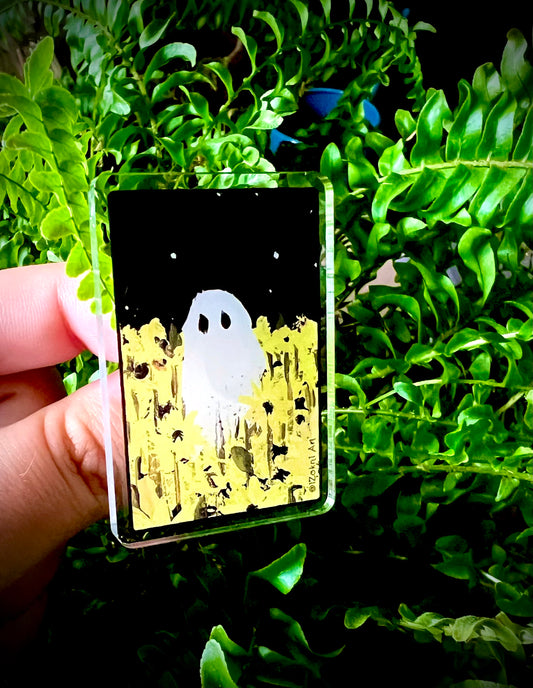 Sunflower Ghost Acrylic Pin