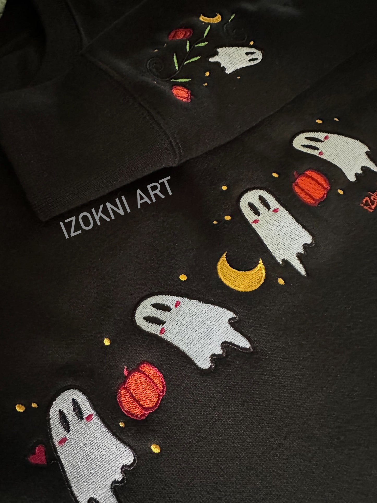 Ghost Embroidered Crew Neck Sweatshirt (Pre-Order only)
