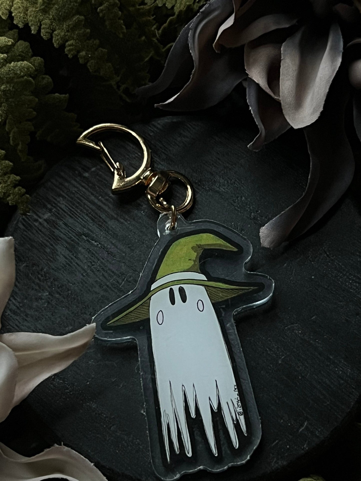 Witchy Ghost Key Chain Charm