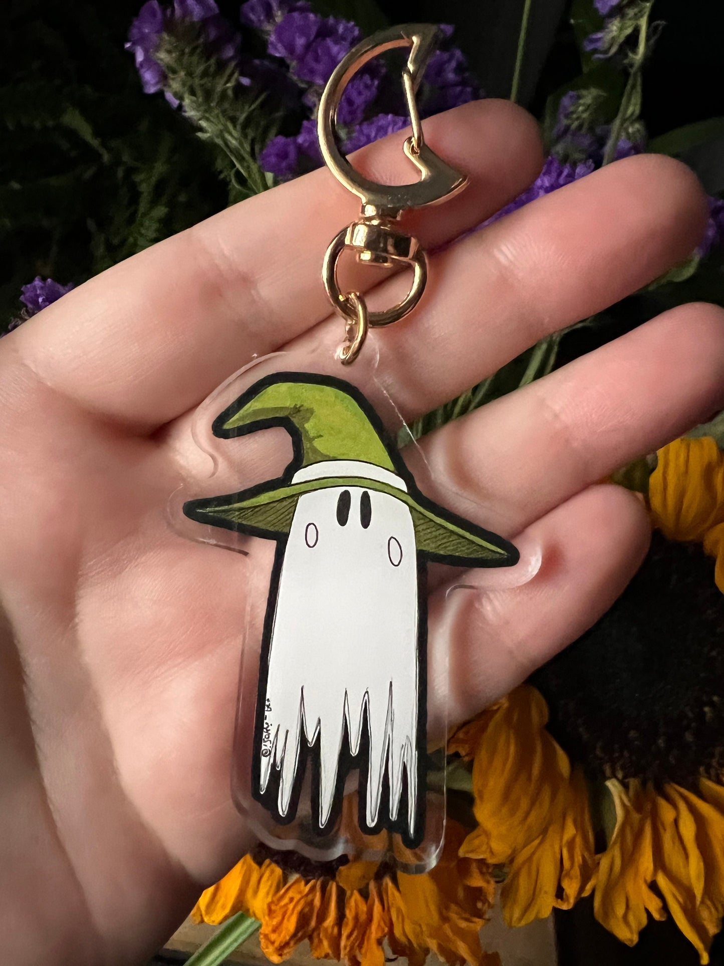 Witchy Ghost Key Chain Charm