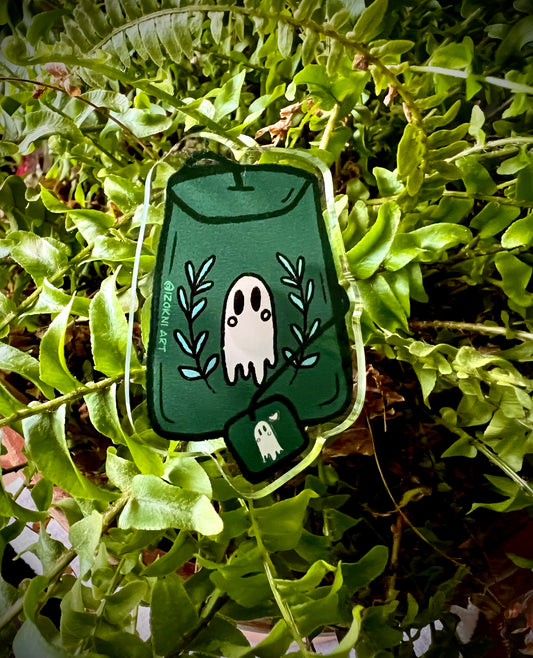 Ghost-Tea Acrylic Pin