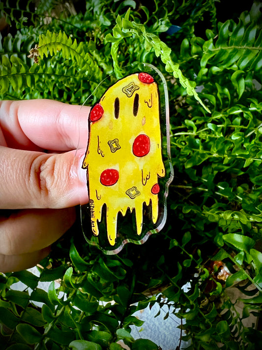 Pizza Ghost Acrylic Pin