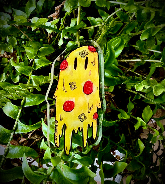 Pizza Ghost Acrylic Pin