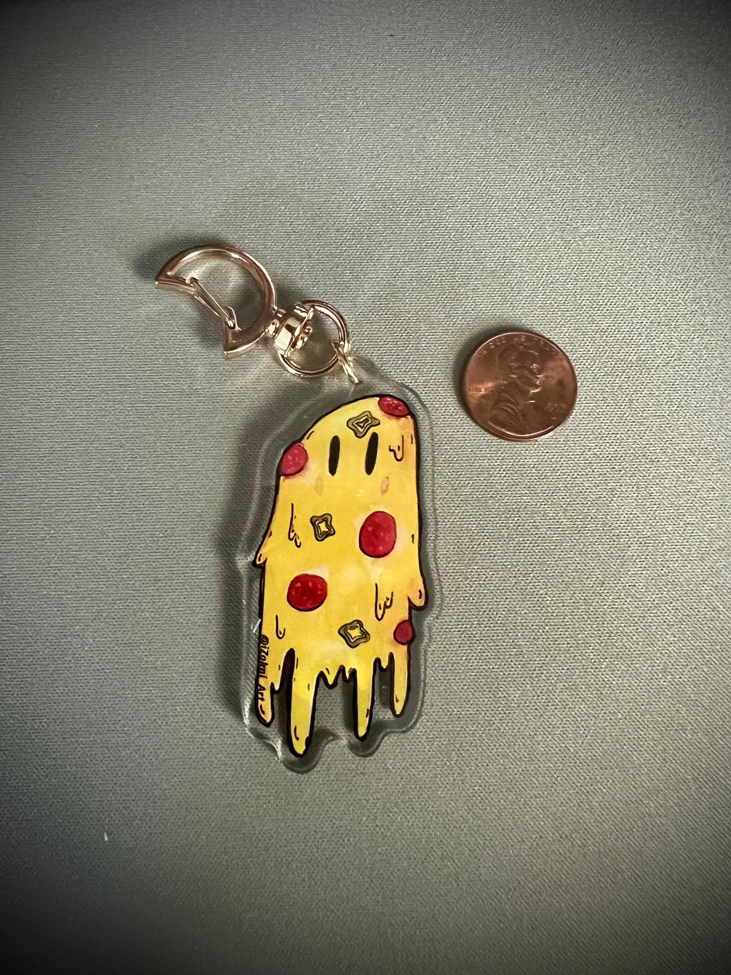 Pizza Ghost Acrylic Keychain