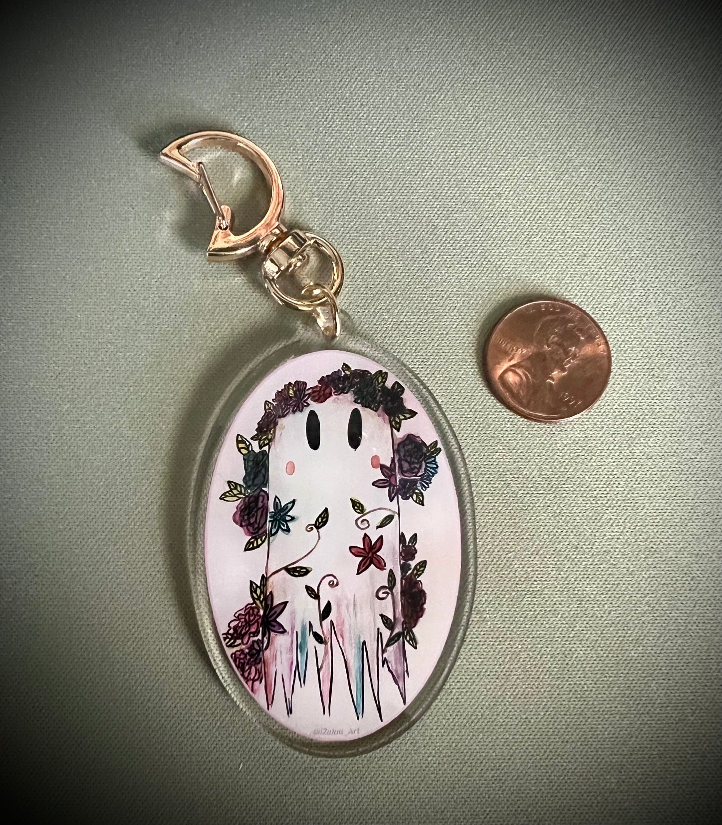 Floral Ghost Acrylic Keychain