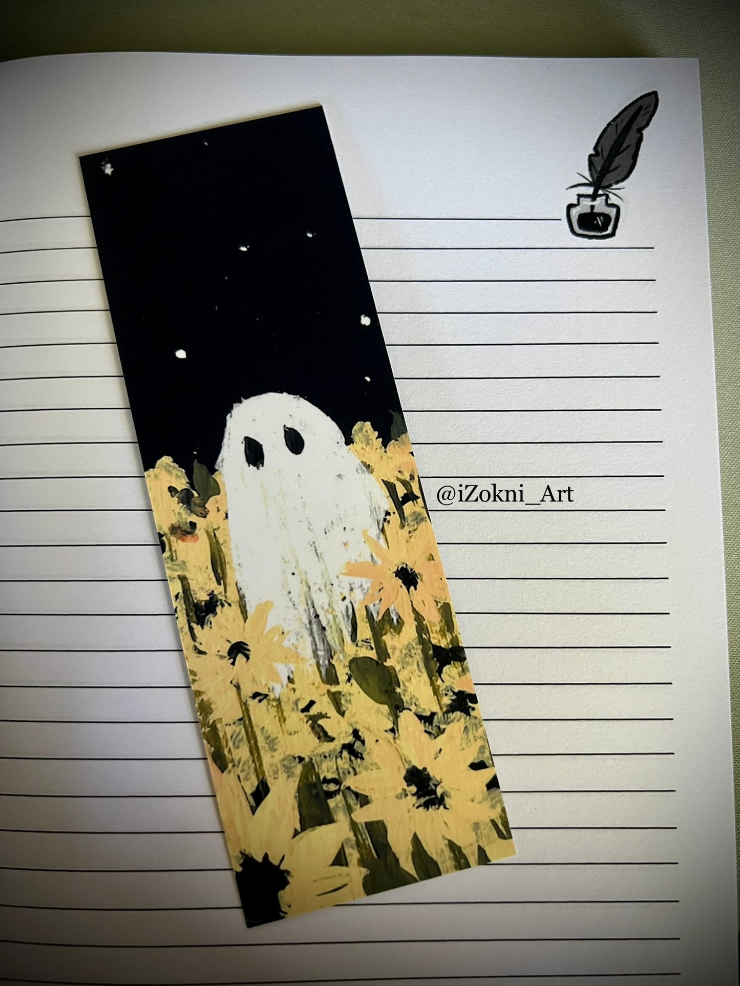 Sunflower Ghost Bookmark