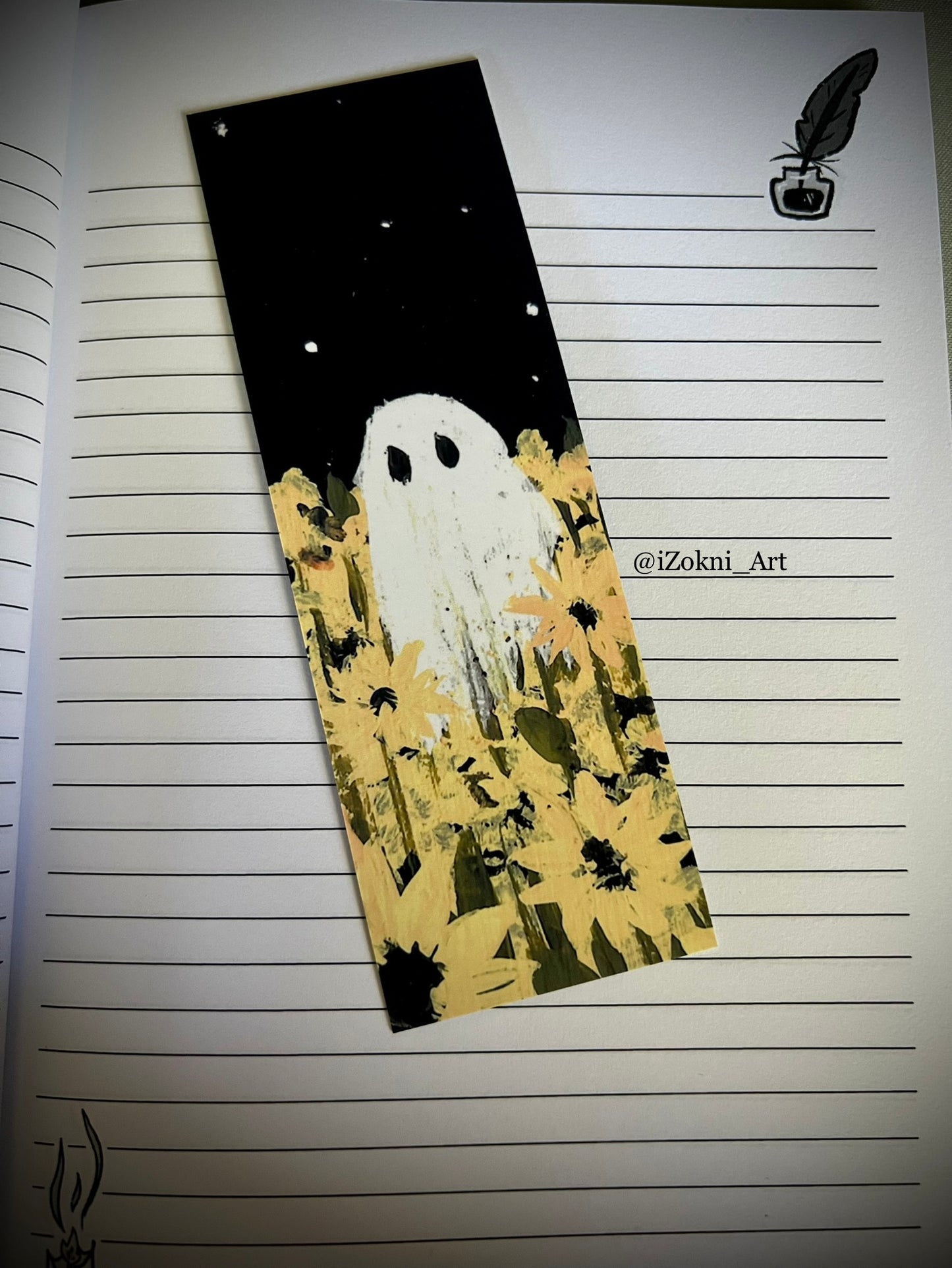 Sunflower Ghost Bookmark