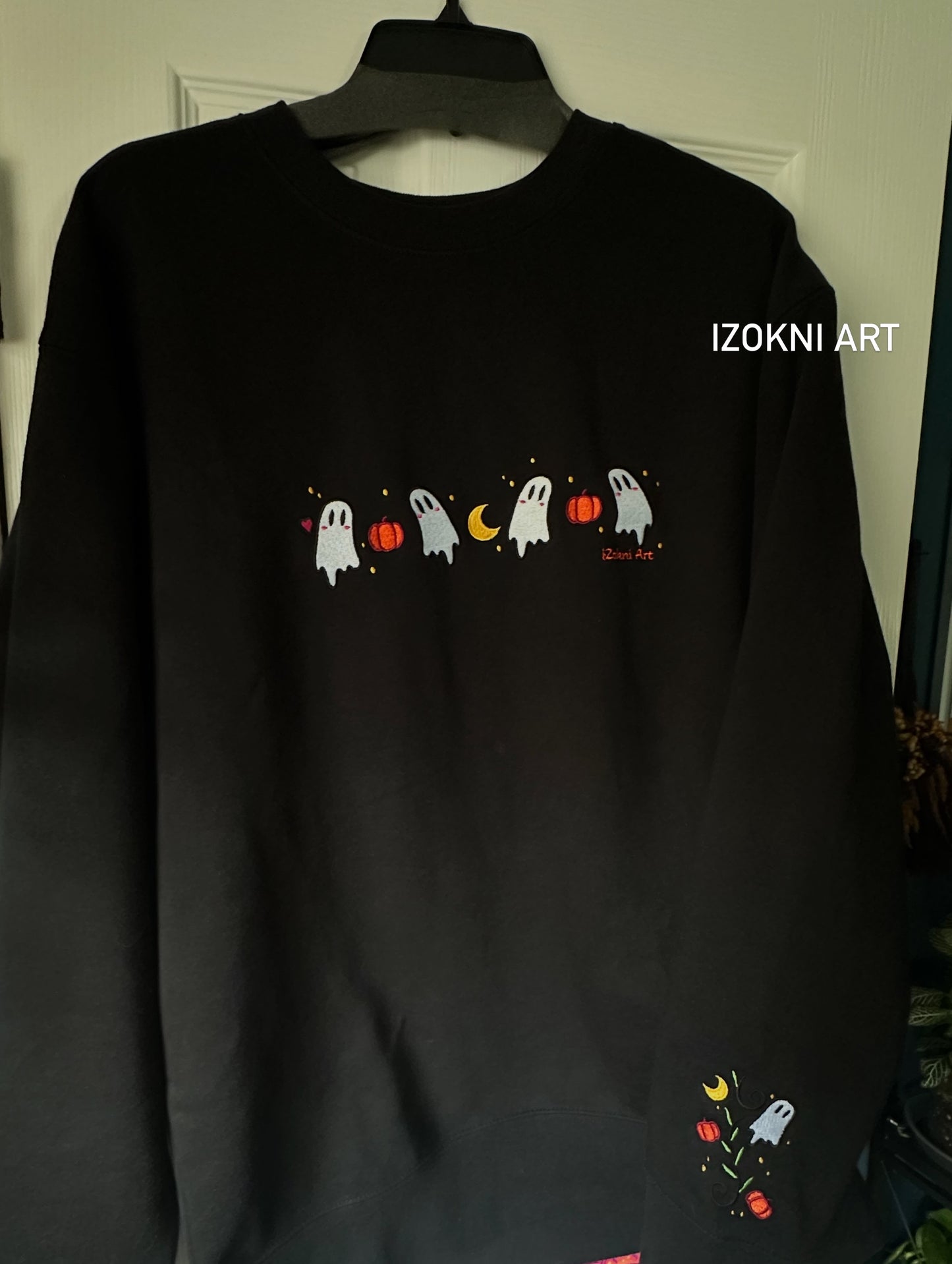 Ghost Embroidered Crew Neck Sweatshirt (Pre-Order only)