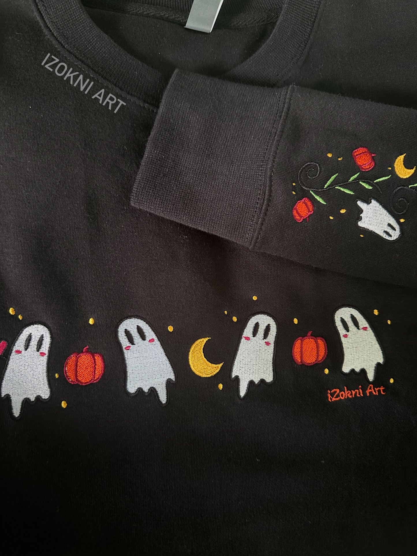 Ghost Embroidered Crew Neck Sweatshirt (Pre-Order only)