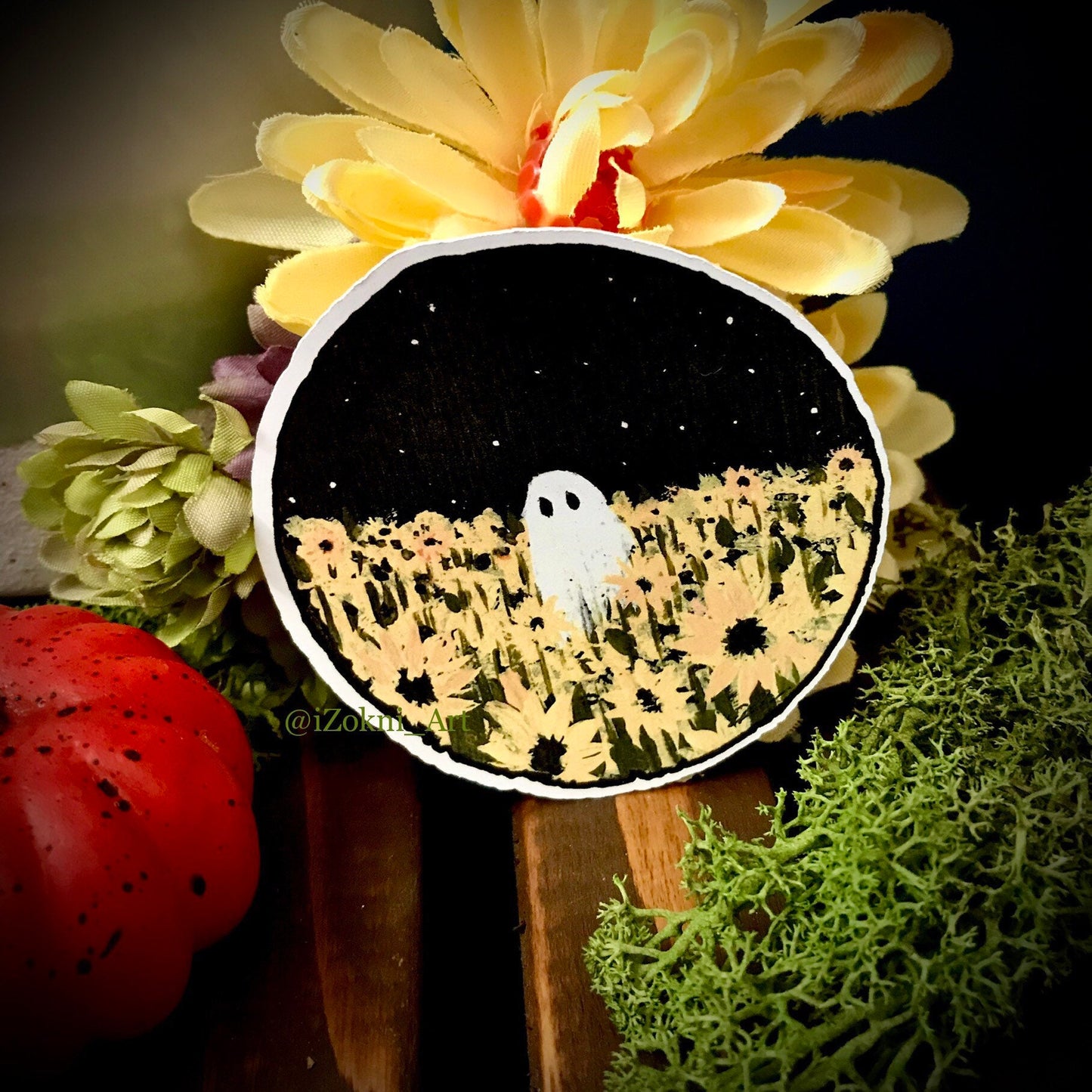 Sunflower Ghost Field sticker