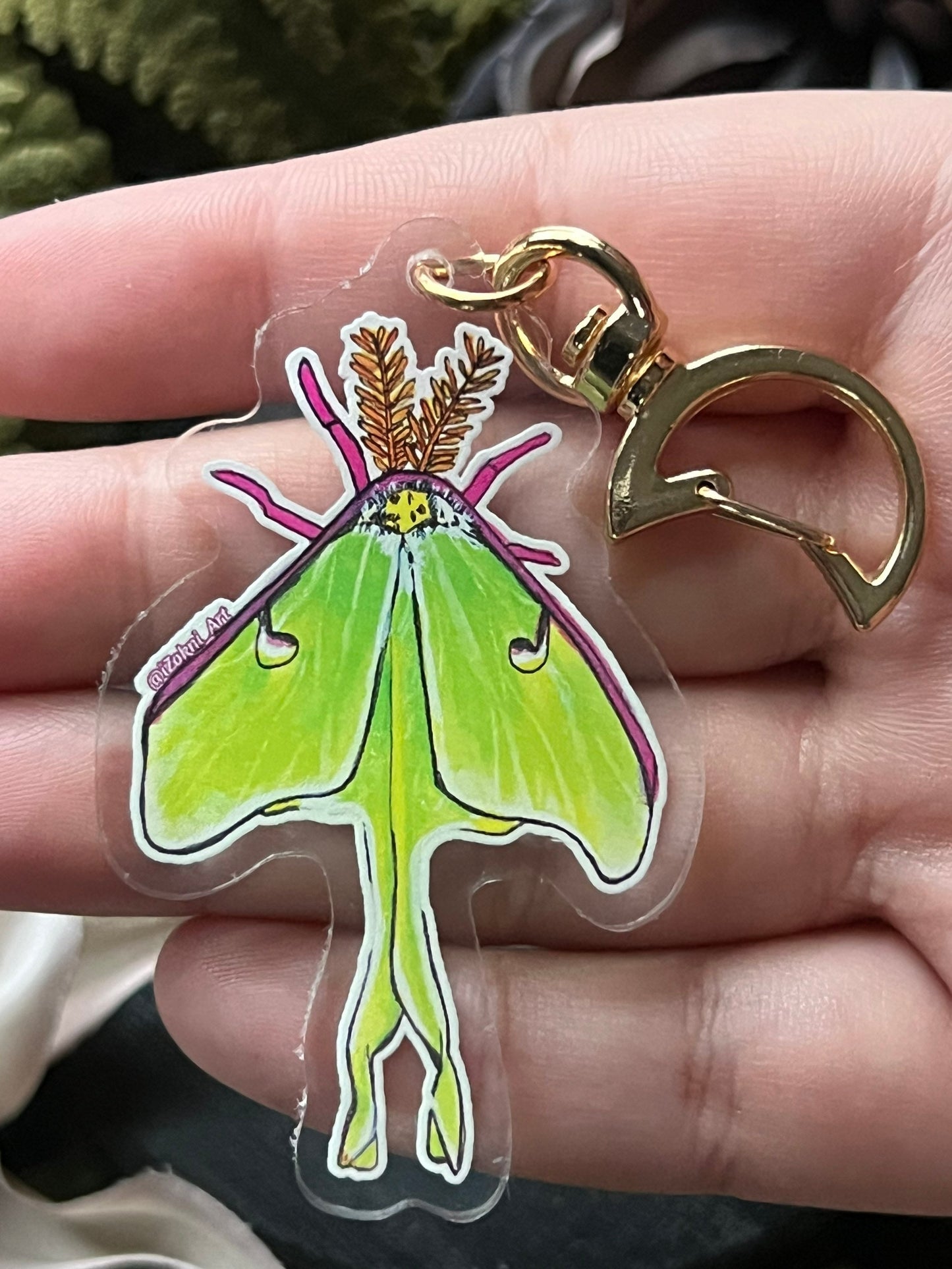 Luna Moth Key Chain Charm