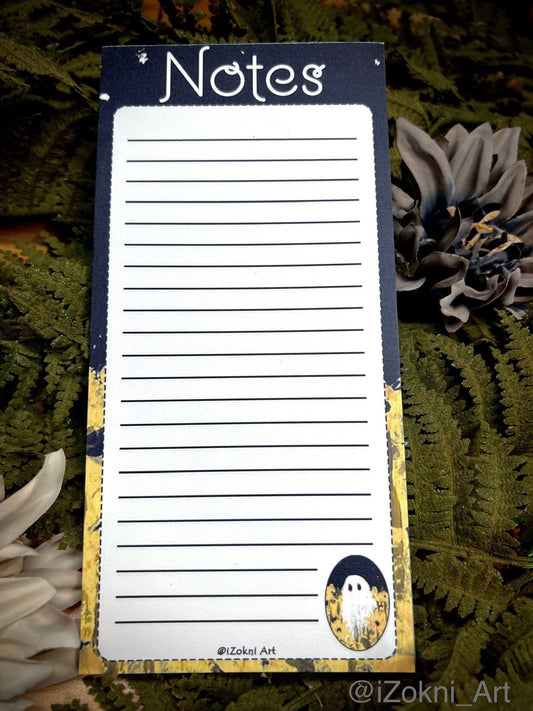 Sunflower Ghost Notepad / Dark Cottagecore Notepad Stationery