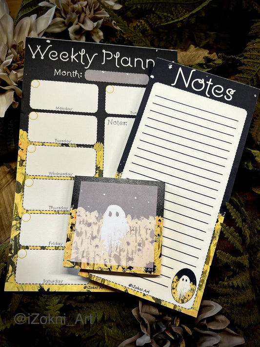 Sunflower Ghost Stationery Set / Dark Cottagecore Stationery Set