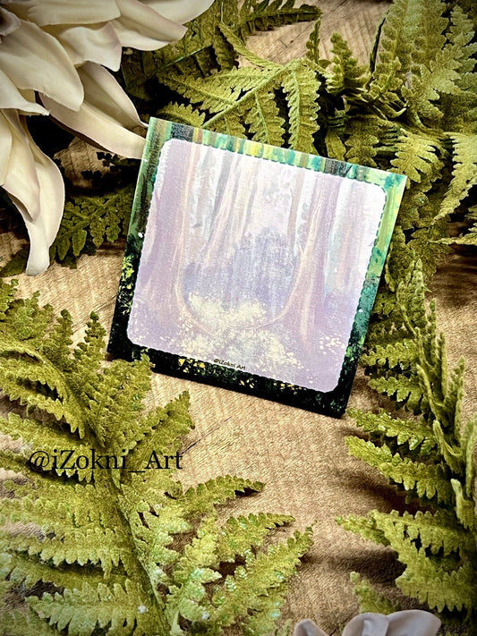 Green Forest Sticky Note / Cottagecore Sticky Notes / Enchanted Forest stationery