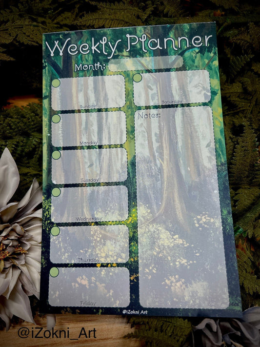 Green Forest / Cottagecore Weekly Planner / Enchanted Forest planner