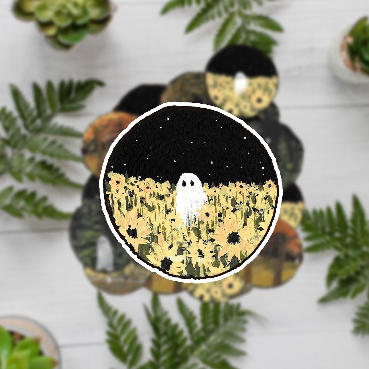 Sunflower Ghost Field sticker