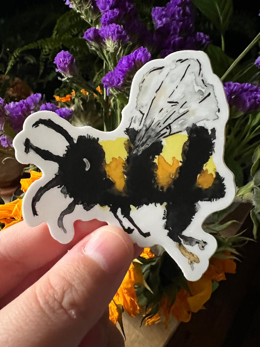 Watercolor Bumble Bee Matte sticker