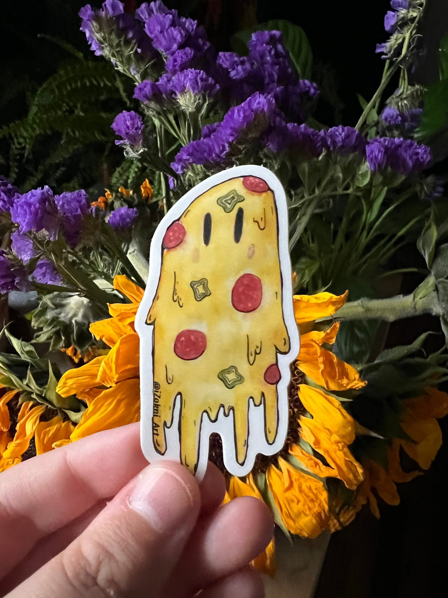 Pizza Ghost sticker /Ghost sticker / Cute Sticker